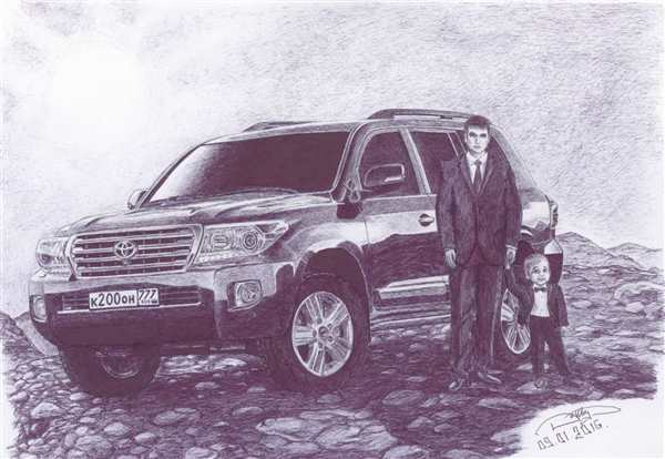 Раскраска Toyota Land Cruiser Веселые Акценты для Ленд Крузера