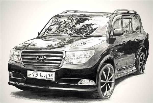 Раскраска Toyota Land Cruiser Веселые Акценты для Ленд Крузера