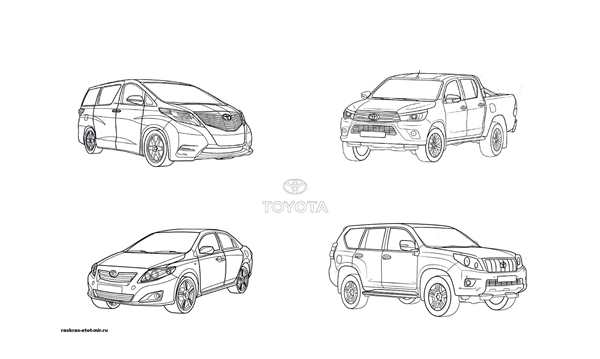 Раскраска Toyota Land Cruiser Веселые Акценты для Ленд Крузера