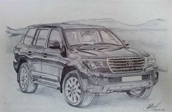 Раскраска Toyota Land Cruiser Веселые Акценты для Ленд Крузера