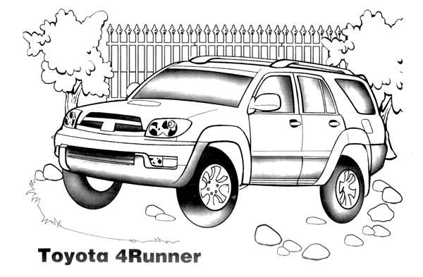 Раскраска Toyota Land Cruiser 80