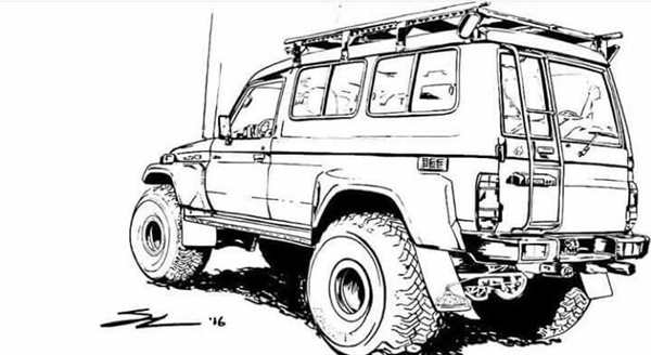 Раскраска Toyota Land Cruiser 200