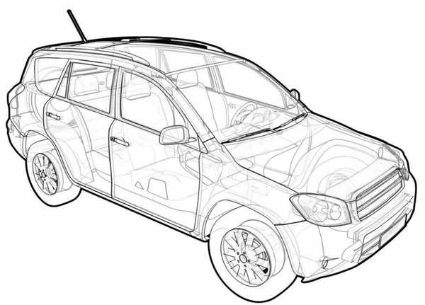 Раскраска Toyota RAV4 Веселье дляFans и Самих водителей