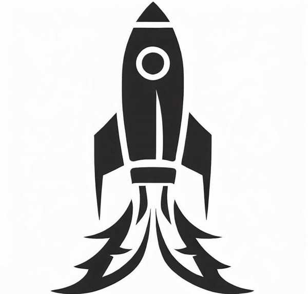 Раскраска трафарета ракеты для творчества
