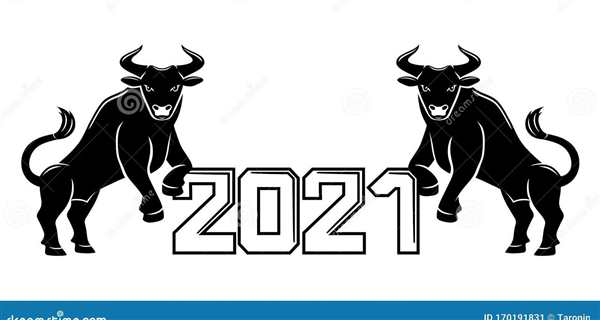 Раскраска трафареты для Нового года бык 2021