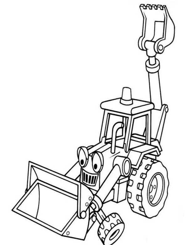 Экскаватор погрузчик JCB раскраска