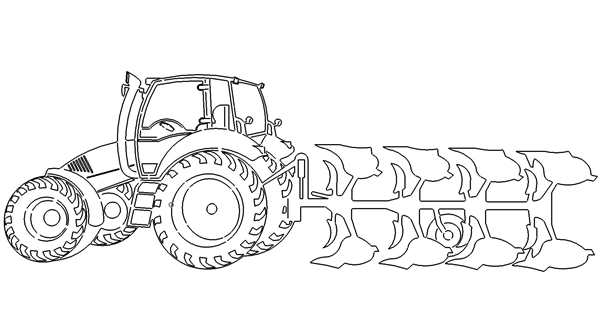 Раскраска трактора Ford 3600 для детей
