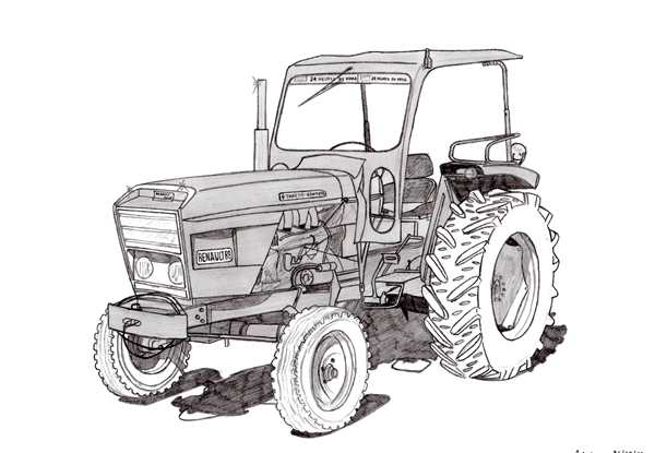 Раскраска трактора Ford 3600 для детей