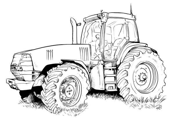 Раскраска трактора Ford 3600 для детей