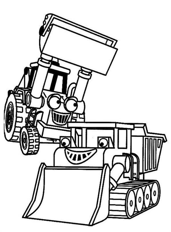 Трактор JCB раскраска
