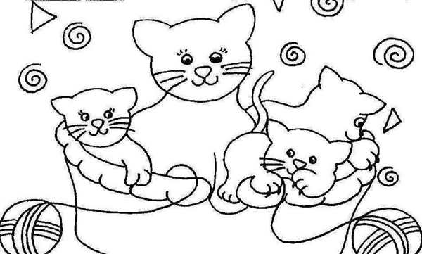 Котенок раскраска для малышей
