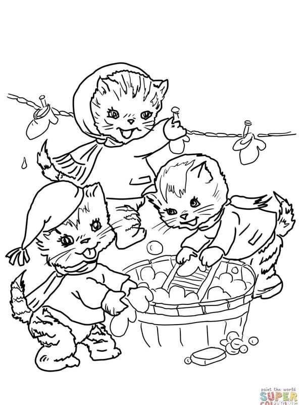 Раскраска. Котики