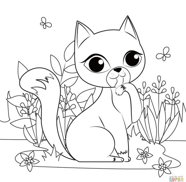 Кошки. Раскраска