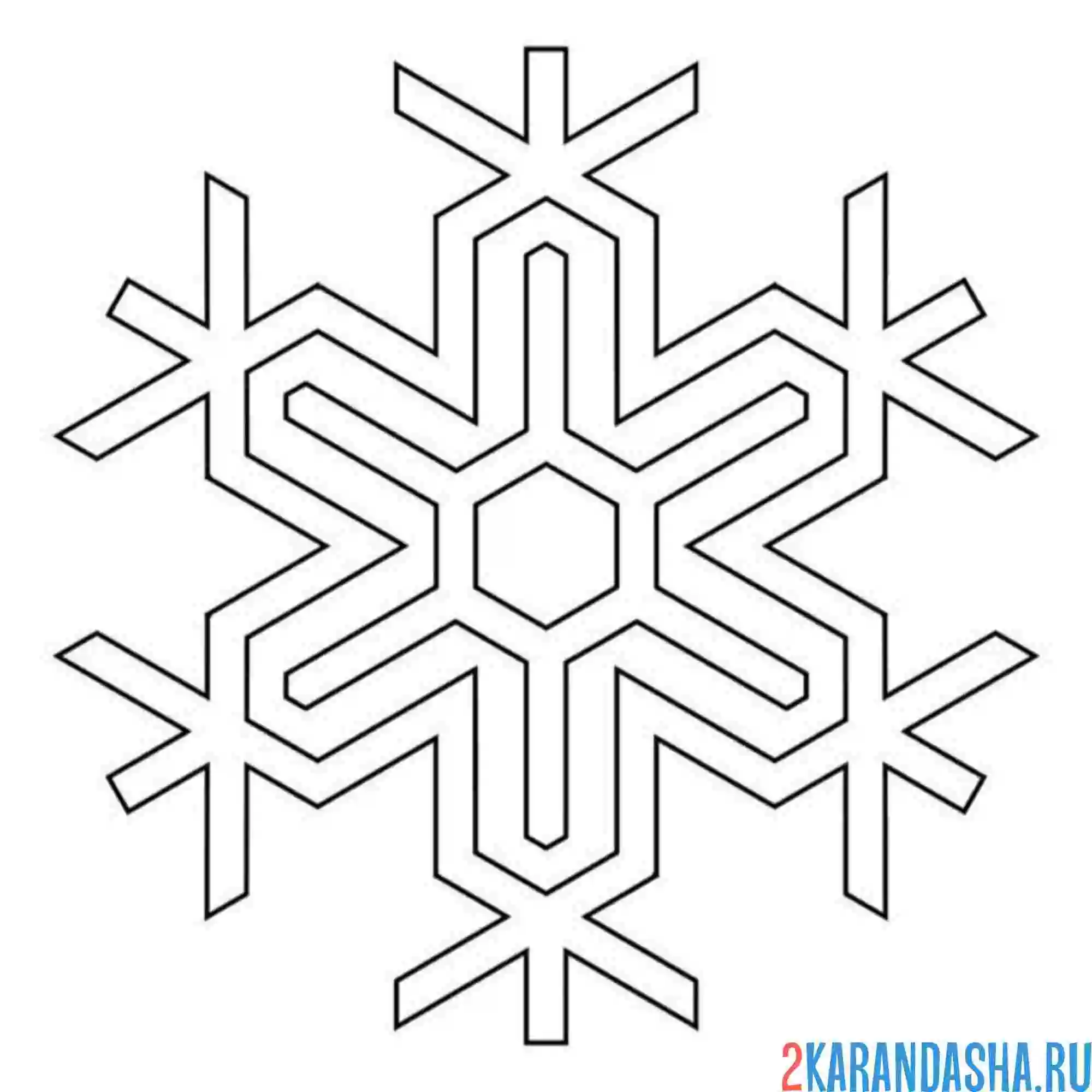 Снежинка раскраска