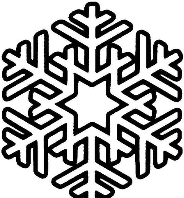 Снежинка раскраска для детей