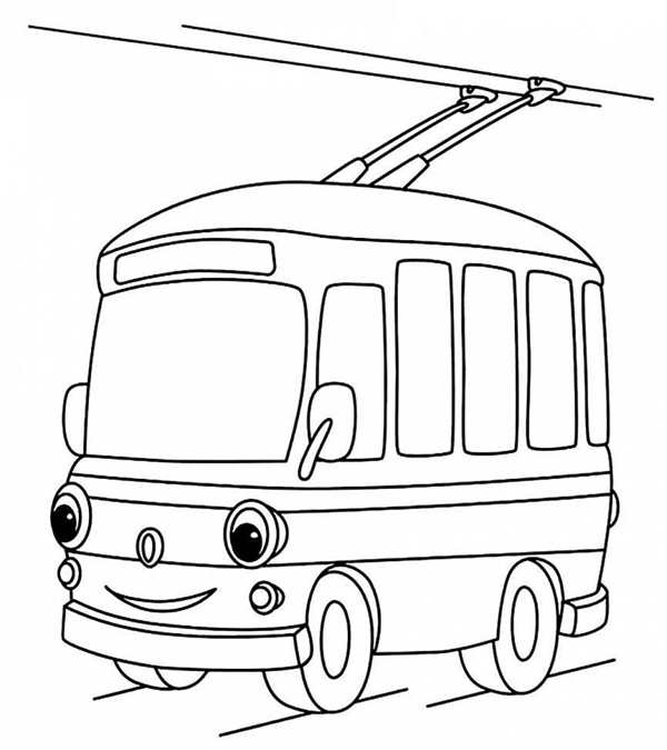Автобус раскраска для детей