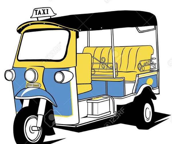 Раскраска для детей Tuk Tuk