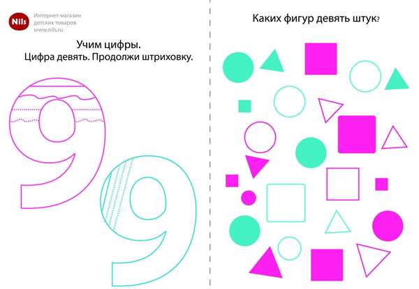 Цифра 9 раскраска