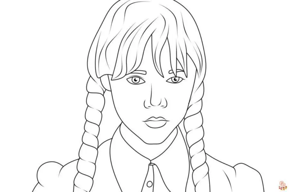 Венздей рисунок раскраска