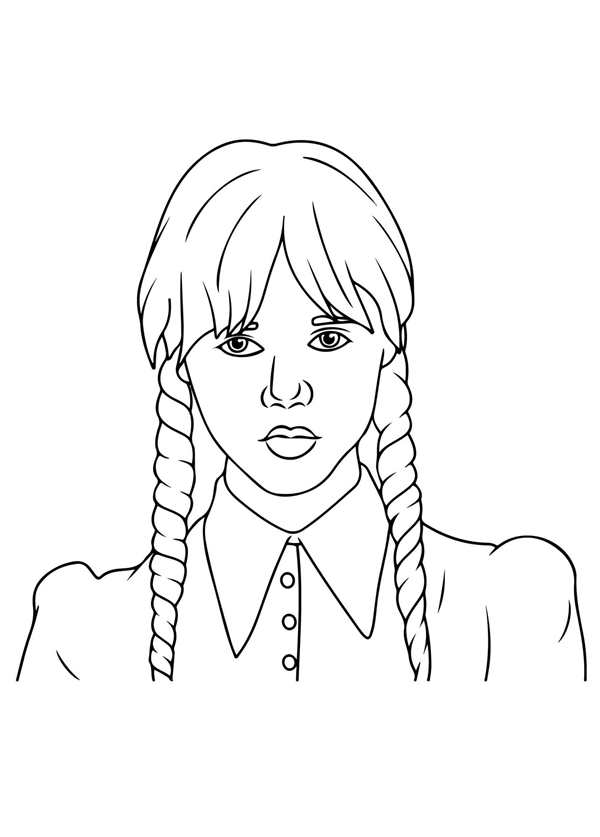 Венздей рисунок раскраска