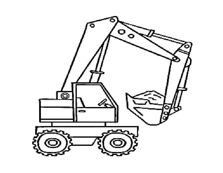 Раскраска экскаватор JCB