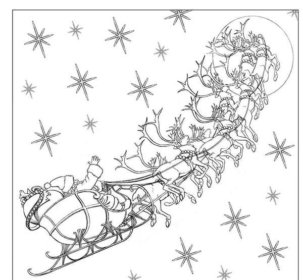 Раскраска Упряжка СантаКлауса Harness