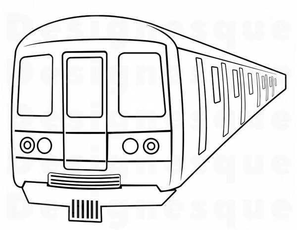 Поезд метро раскраска