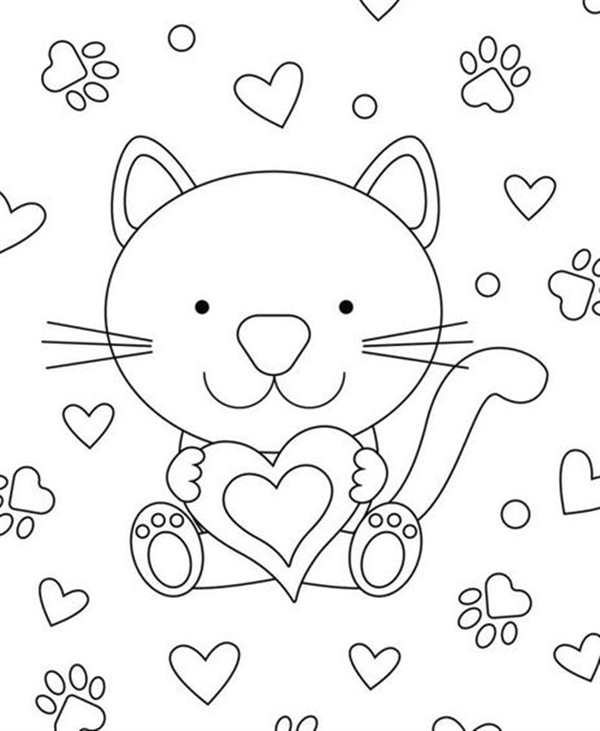 Раскраска для девочек котики