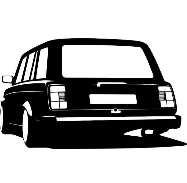 Автомобиль в карандашном рисунке Лада 2104 спереди