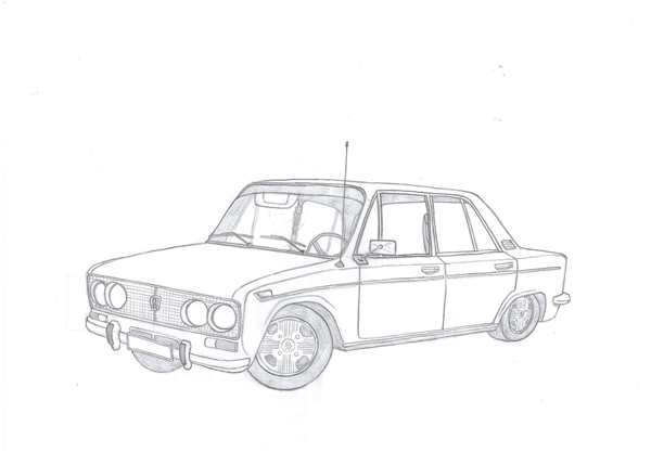 ВАЗ[ 2107 рисунок тюнингованный