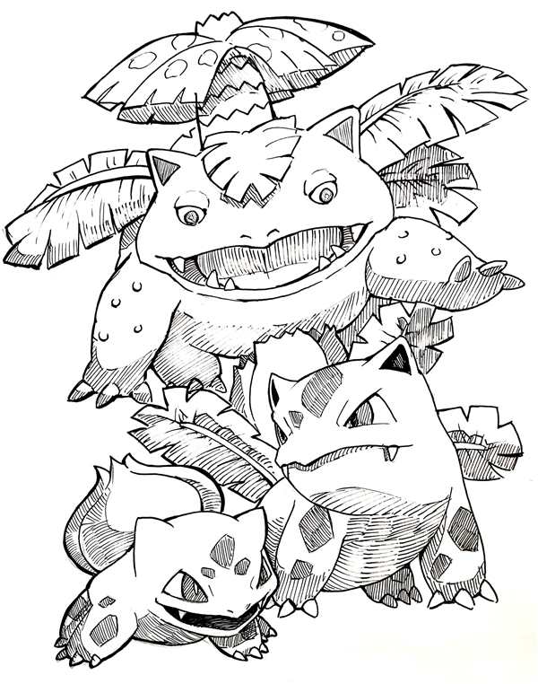 Раскрашенный Pokemon Венузавр