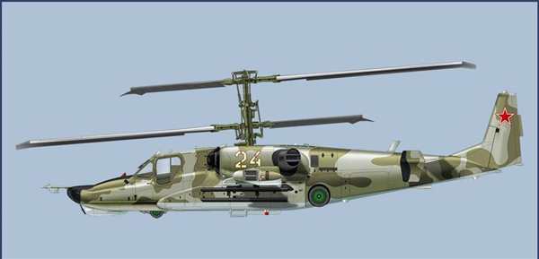 Вертолёт ка-52 Аллигатор рисунок