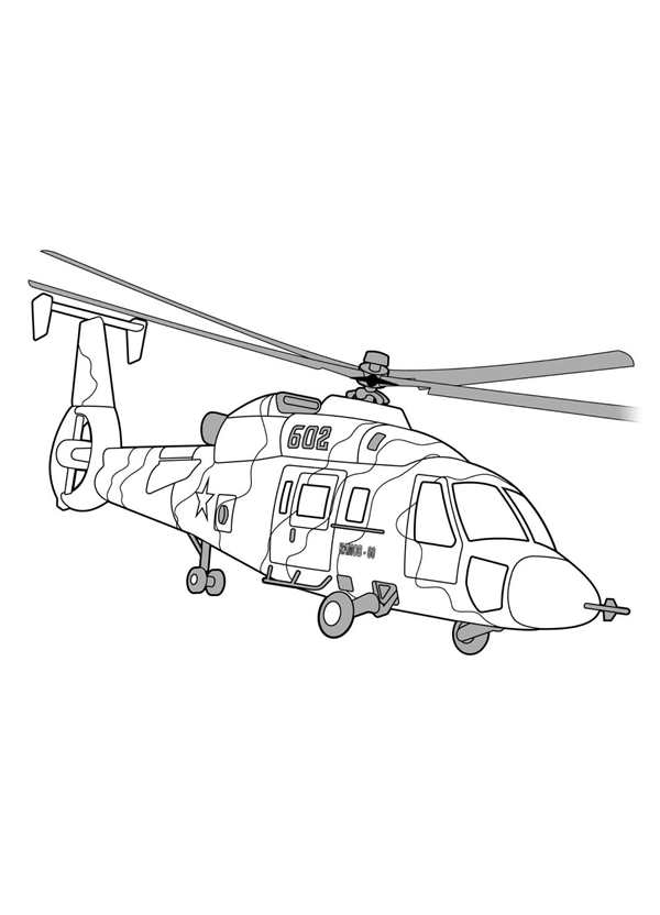 Раскраска. Военные вертолеты