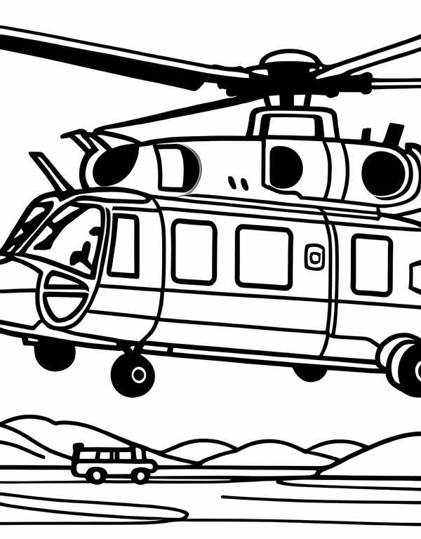 Раскраска Вертолёт с заклепками iplanes