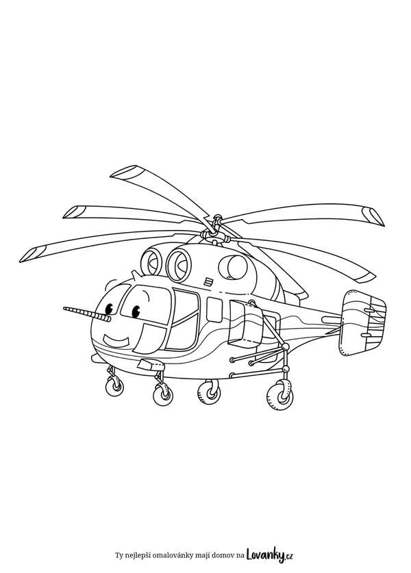 Раскраска Вертолёт с заклепками iplanes