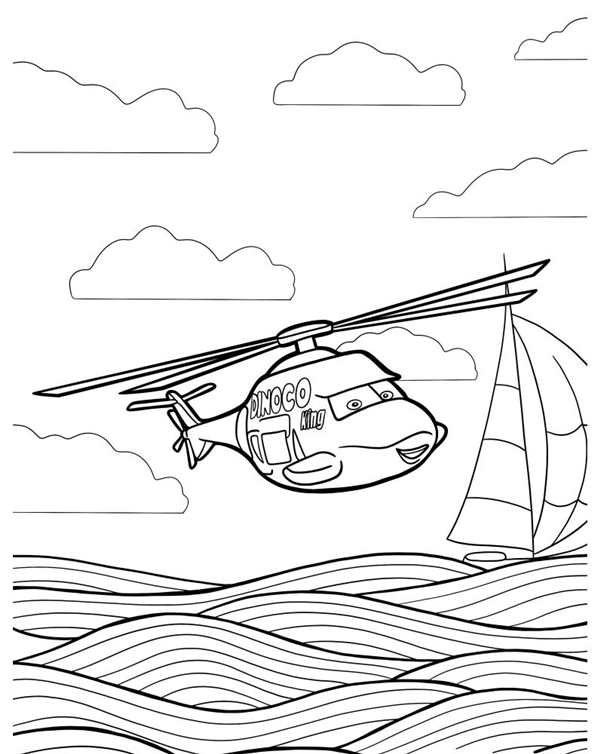 Раскраска Вертолёт с заклепками iplanes