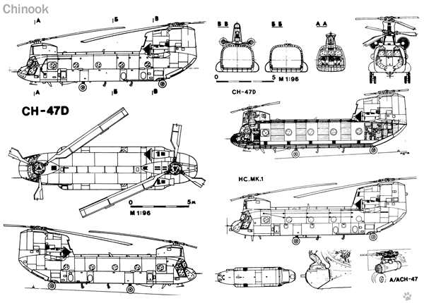Boeing Ch-47 Chinook вид с боку