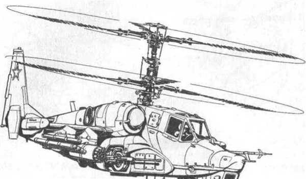 Раскраска военный вертолет ка-52