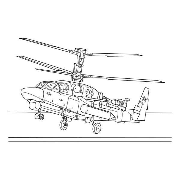 Вертолёт ка-52 Аллигатор раскраска