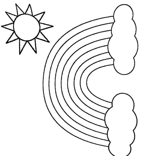 Раскраска Радуга для детей 3-4 лет