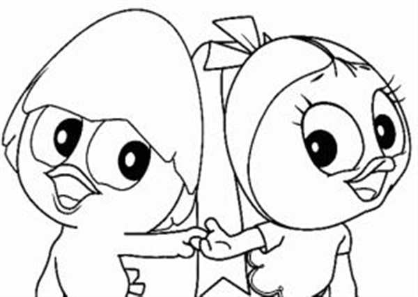Раскраска цыпленок для детей 3-4 лет