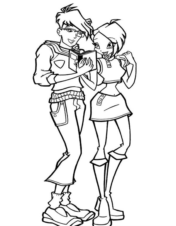 Winx раскраска Текна