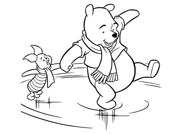 Новогодний Винни пух раскраска