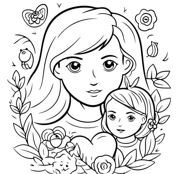 Рисунок мамы раскраска