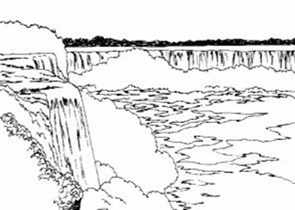 Раскраска водопад