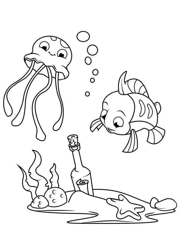 Морские чудовища раскраска