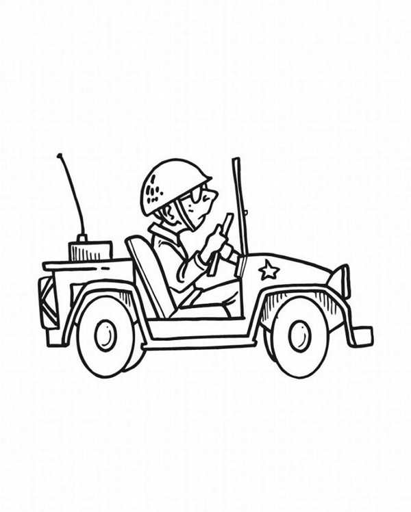 Военный джип рисунок
