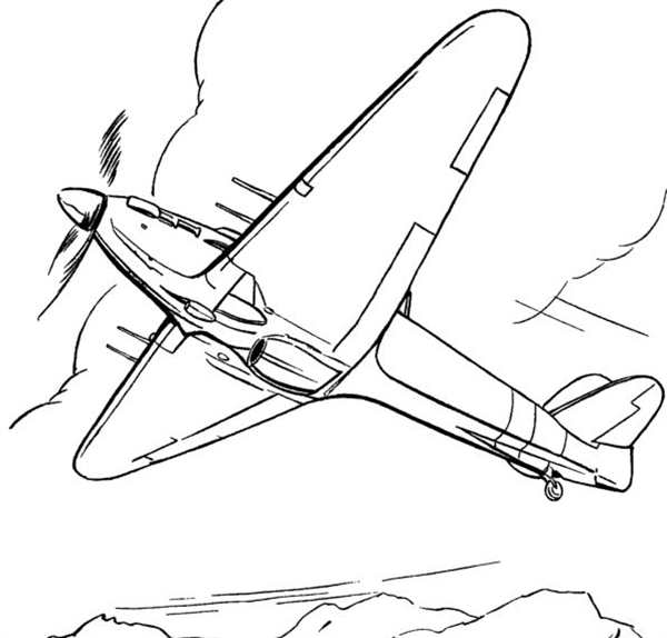 Раскраска военного самолёта P51 Mustang