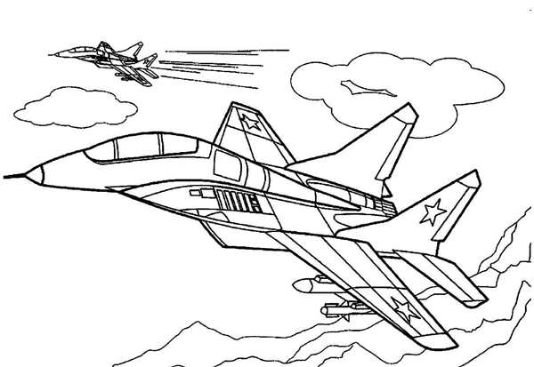 Раскраска военного самолётаCreative Colors for Little Pilots