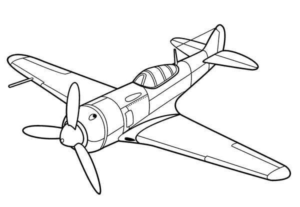 Раскраска военного самолётаCreative Colors for Little Pilots